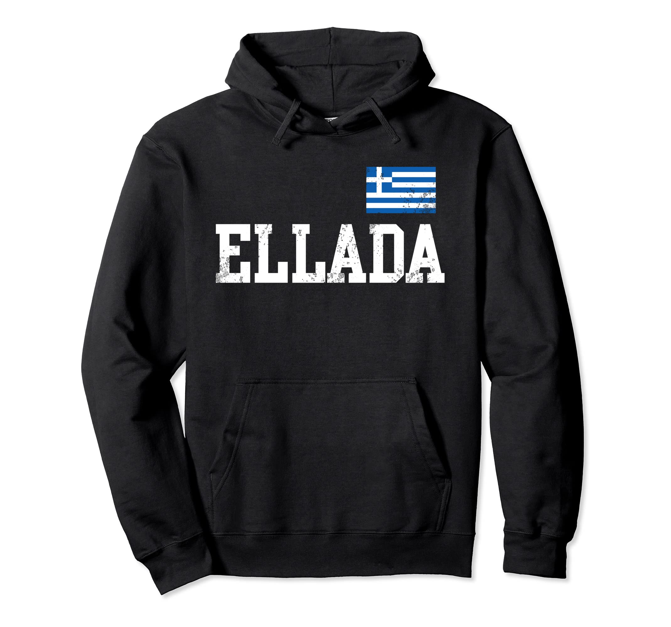 Ellada Greek Flag Greece Distressed Hoodie - Streetwear Style Men Women - T-Shirt, Sweatshirt, Hoodie