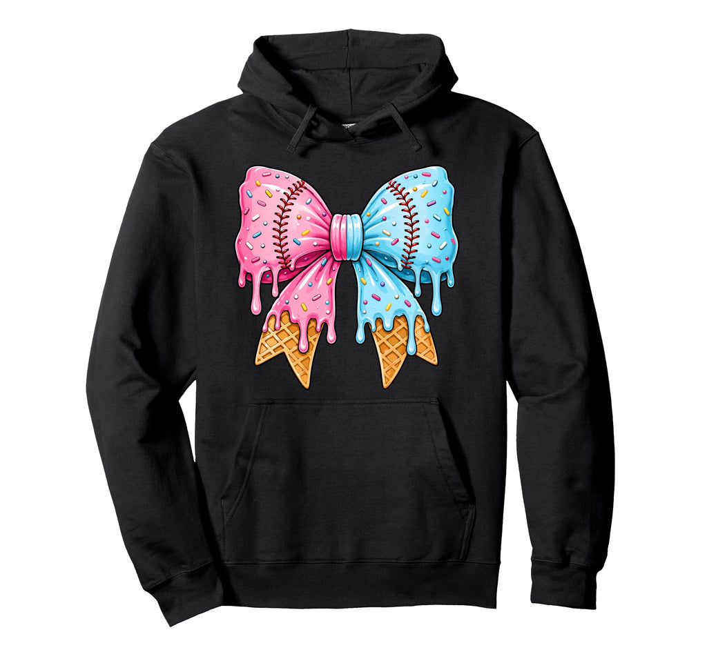 Ice Cream Drip Baseball Bow Mom Hoodie - Graphic Print Unisex - T-Shirt, Sweatshirt, Hoodie