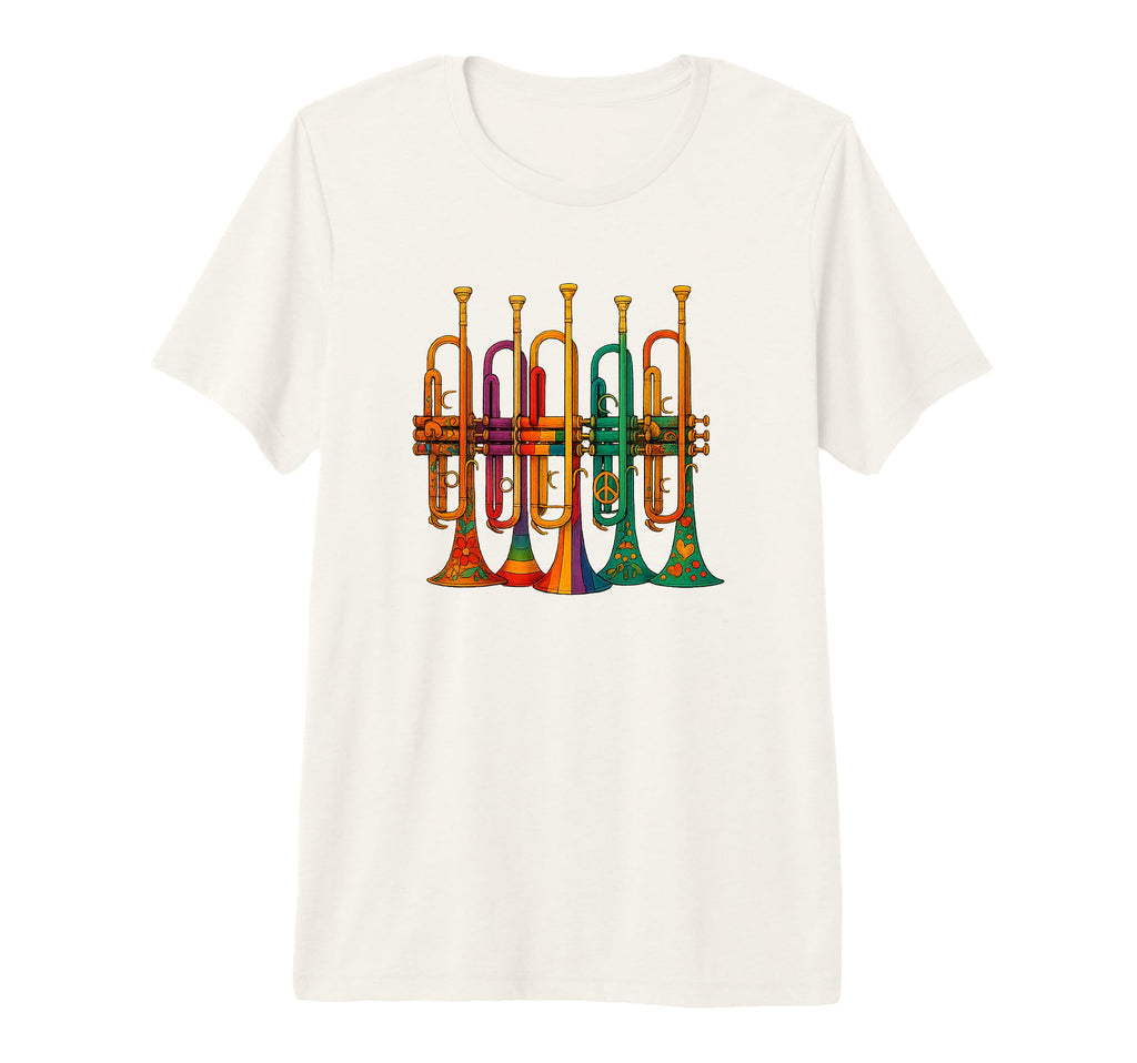 Trumpet Funny 80S Musician Tri Blend T-Shirt - Custom Art Print Unisex - T-Shirt, Sweatshirt, Hoodie