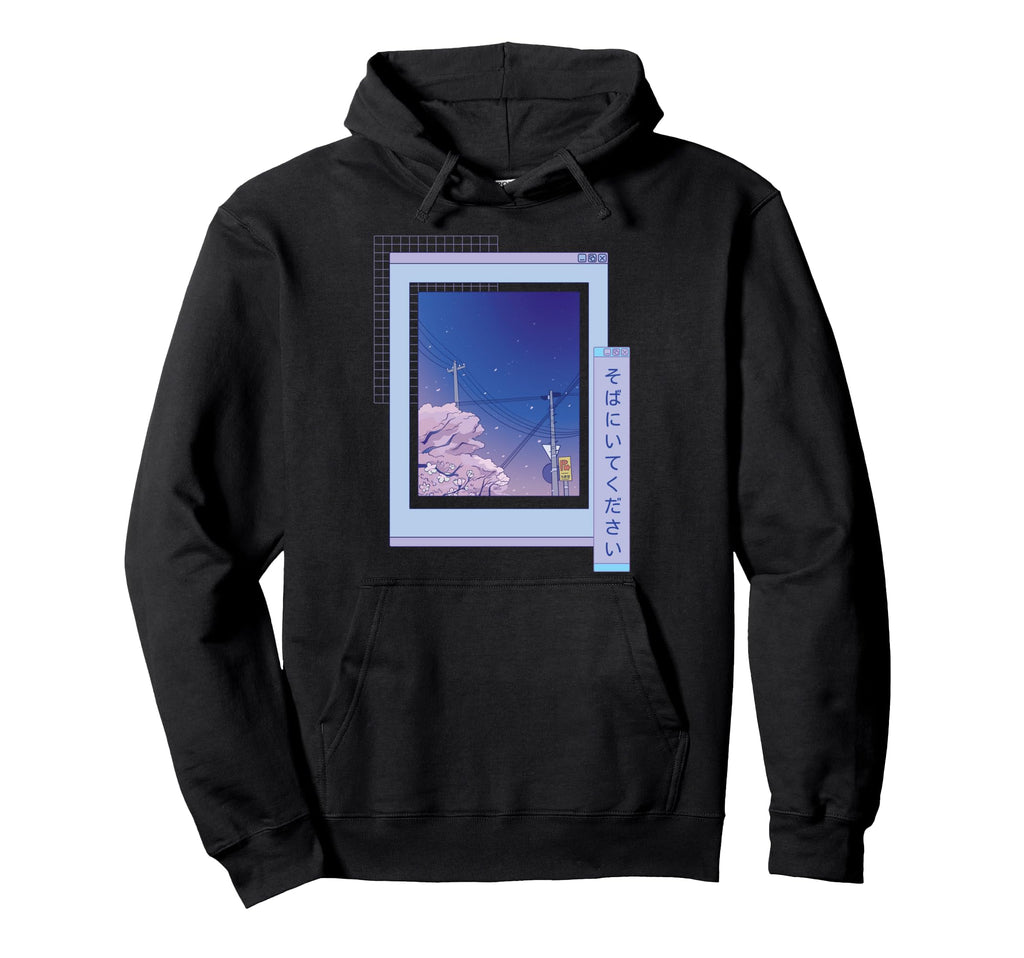 Japanese Landscape Cherry Blossom Street Hoodie - Graphic Print Unisex - T-Shirt, Sweatshirt, Hoodie