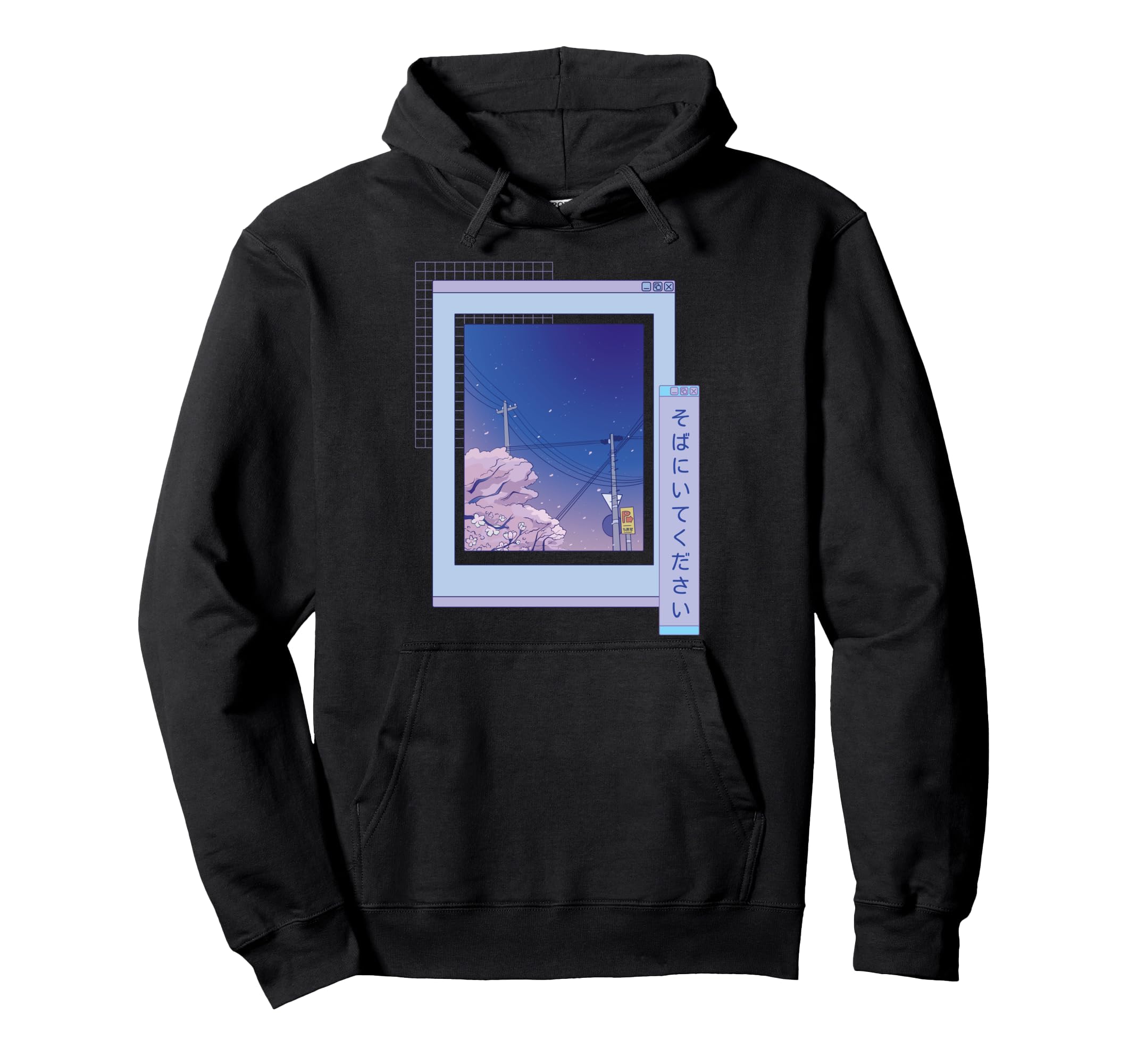 Japanese Landscape Cherry Blossom Street Hoodie - Graphic Print Unisex - T-Shirt, Sweatshirt, Hoodie