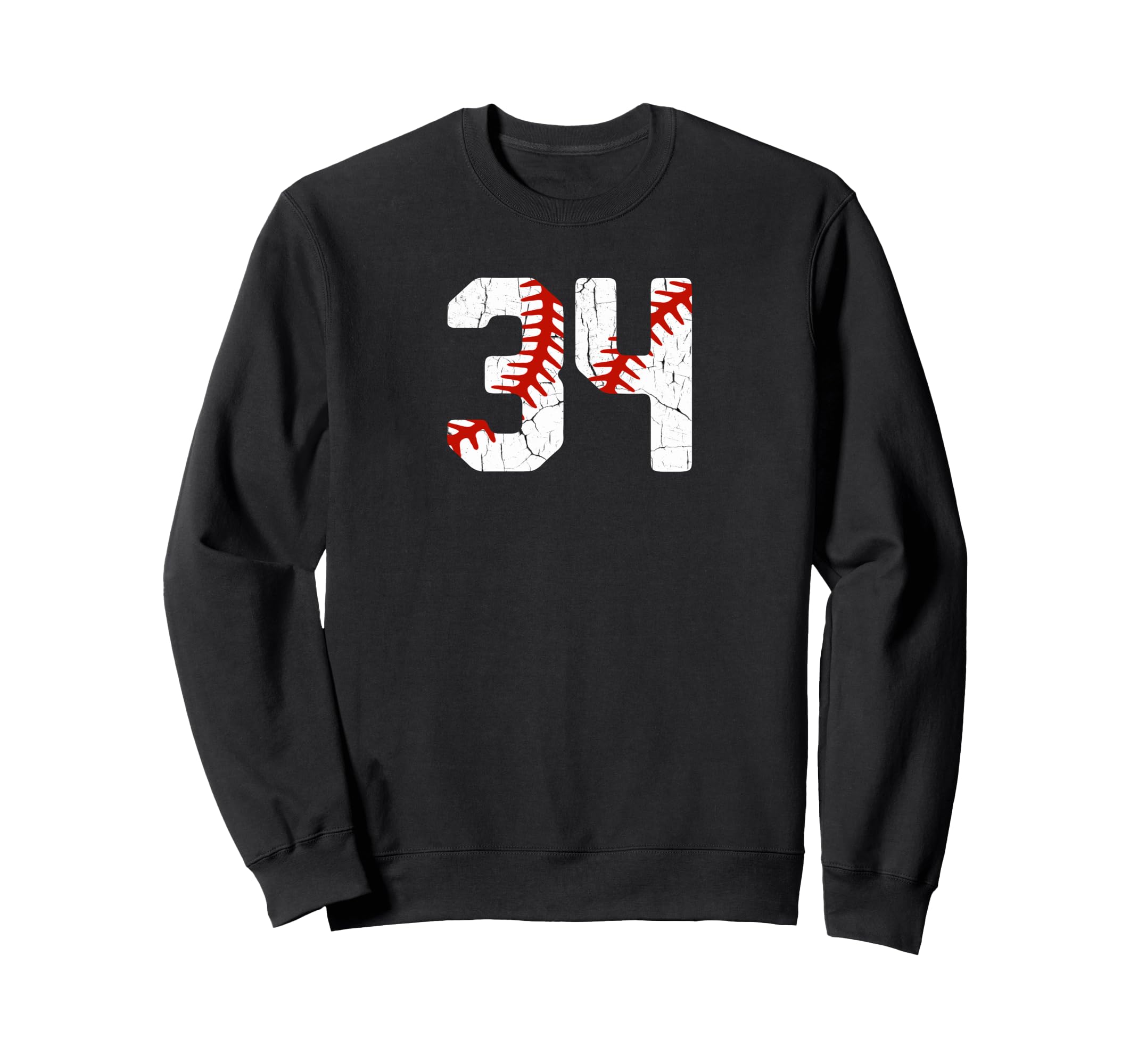 Baseball Player Jersey Number 34 Sweatshirt - Custom Art Print Men Women - T-Shirt, Sweatshirt, Hoodie