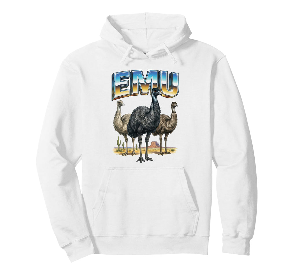 Emu 70S 90S Emu Birds Animal Lover Hoodie - Aesthetic Graphic for Adults - T-Shirt, Sweatshirt, Hoodie