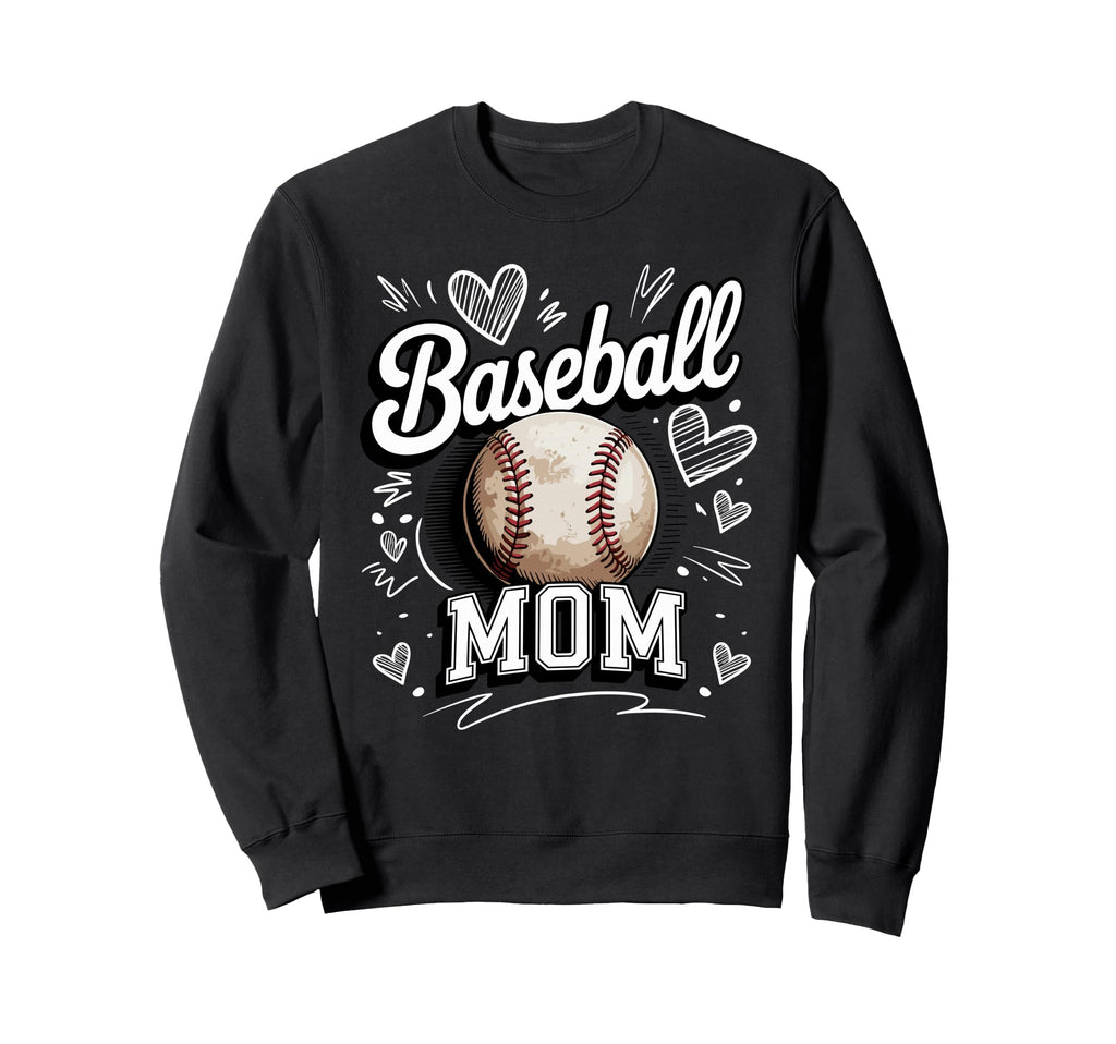 Baseball Mom Heart Game Day Support Sweatshirt - Streetwear Style Men Women - T-Shirt, Sweatshirt, Hoodie