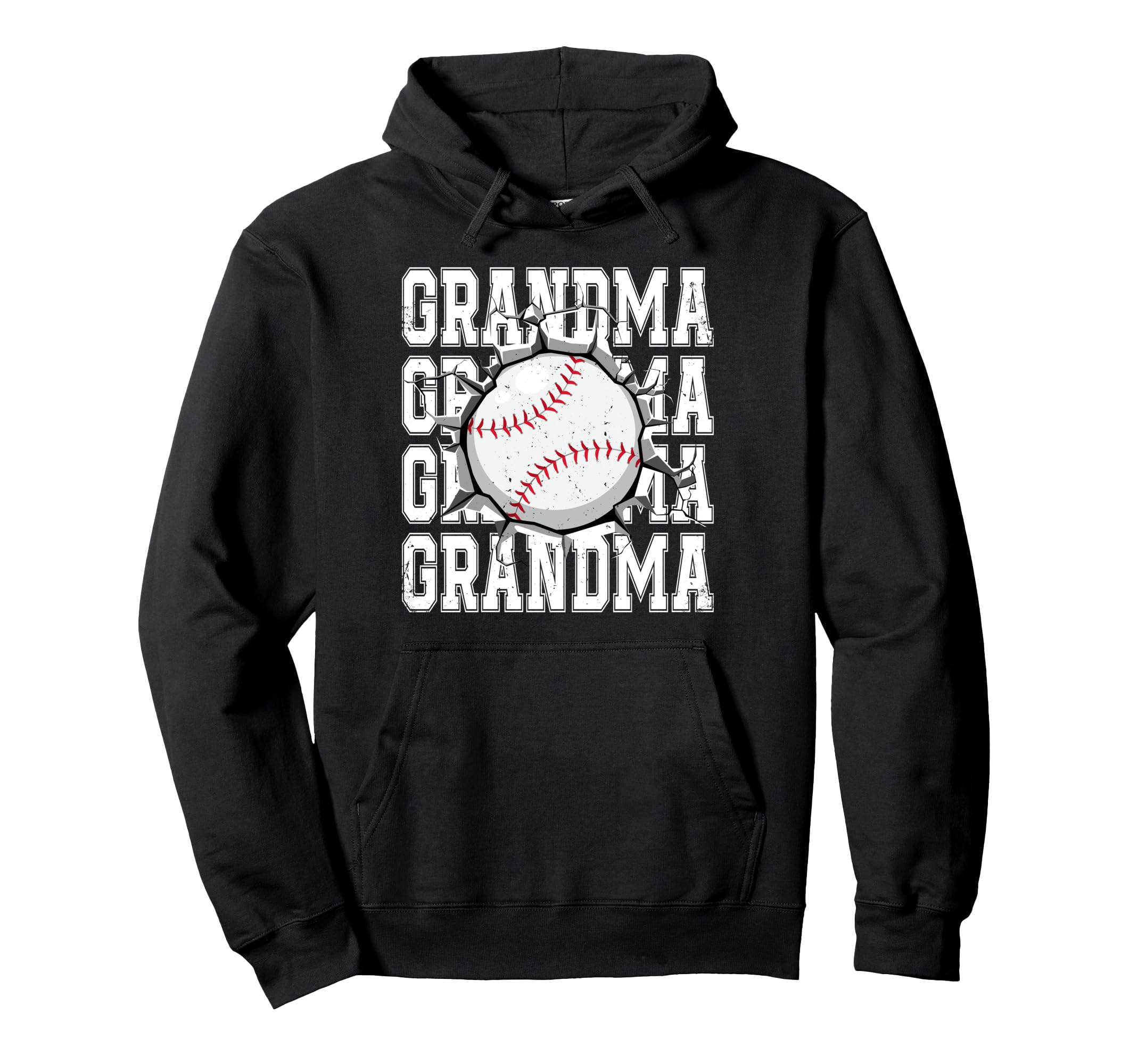 Baseball Grandma Cracked Wall Family Hoodie - Minimalist Print for Adults - T-Shirt, Sweatshirt, Hoodie