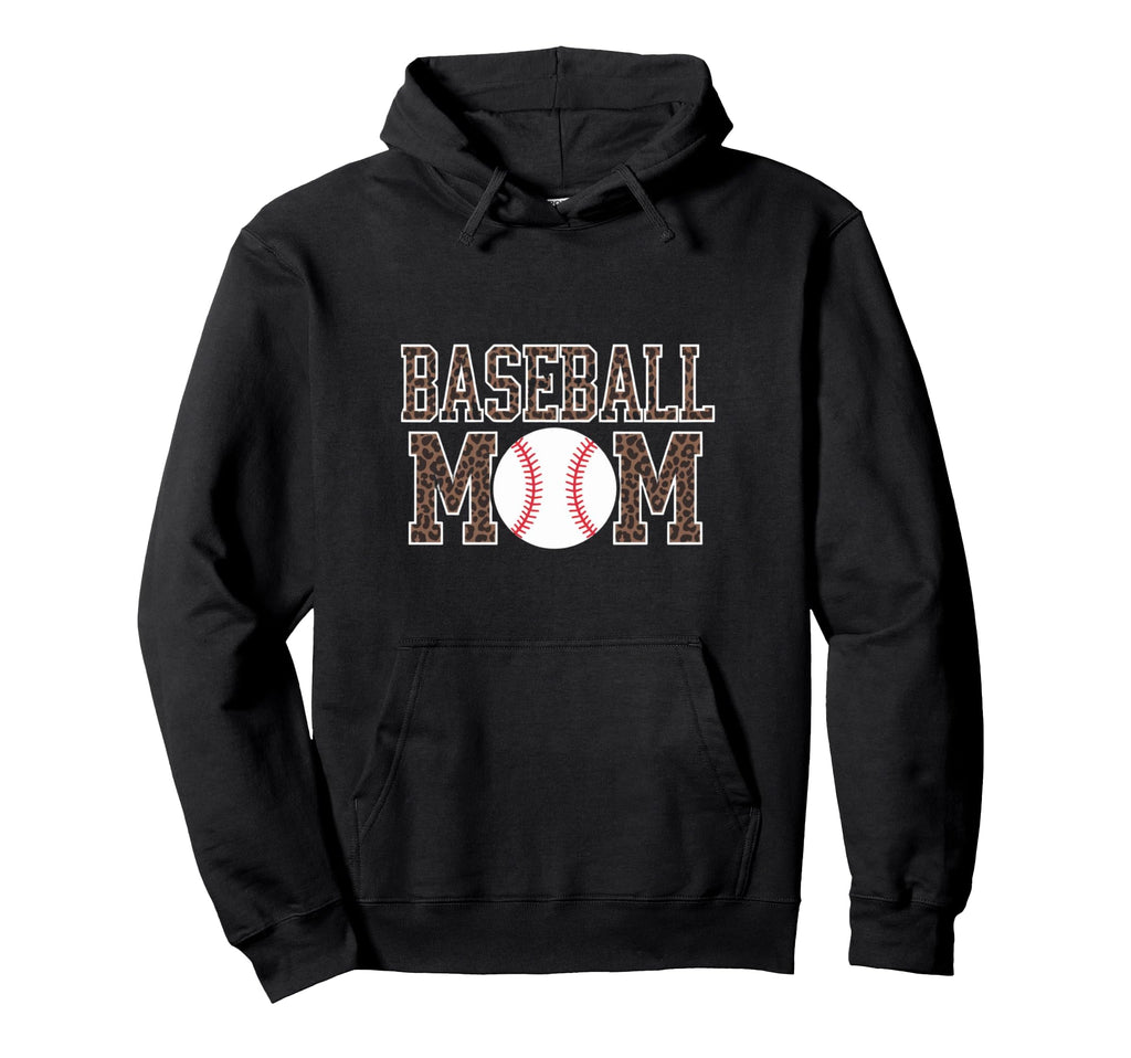 Mom Life Softball Baseball Mom Leopard Hoodie - Streetwear Style Unisex - T-Shirt, Sweatshirt, Hoodie
