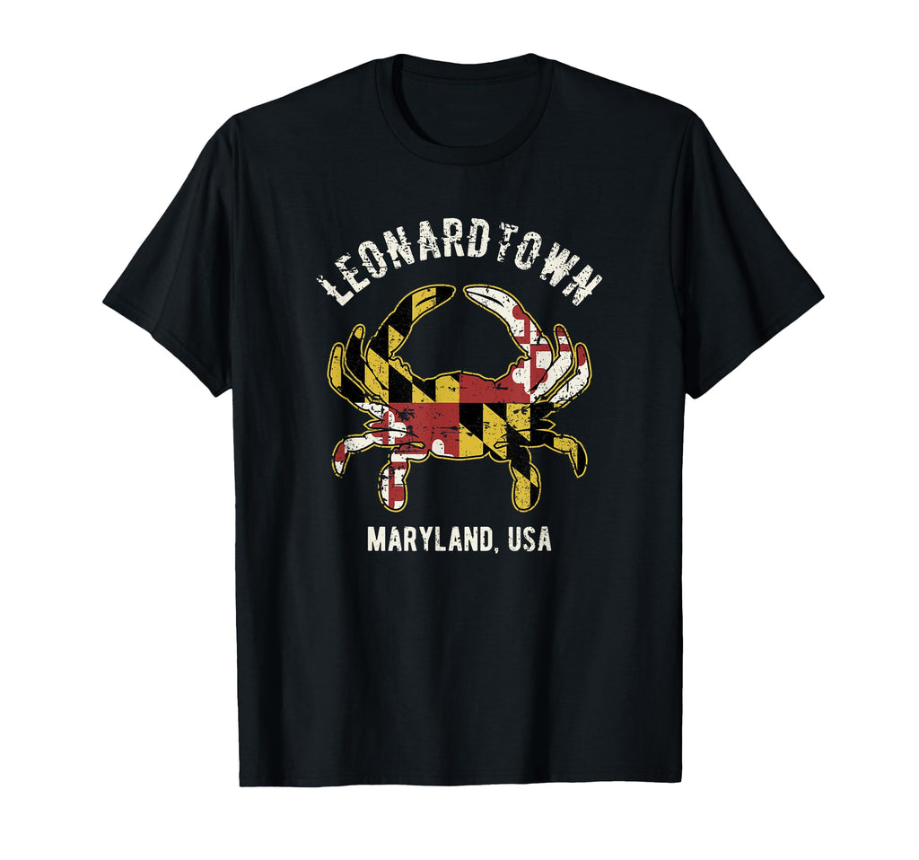Leonardtown Maryland Crab Distressed T-Shirt - Novelty Apparel Unisex - T-Shirt, Sweatshirt, Hoodie