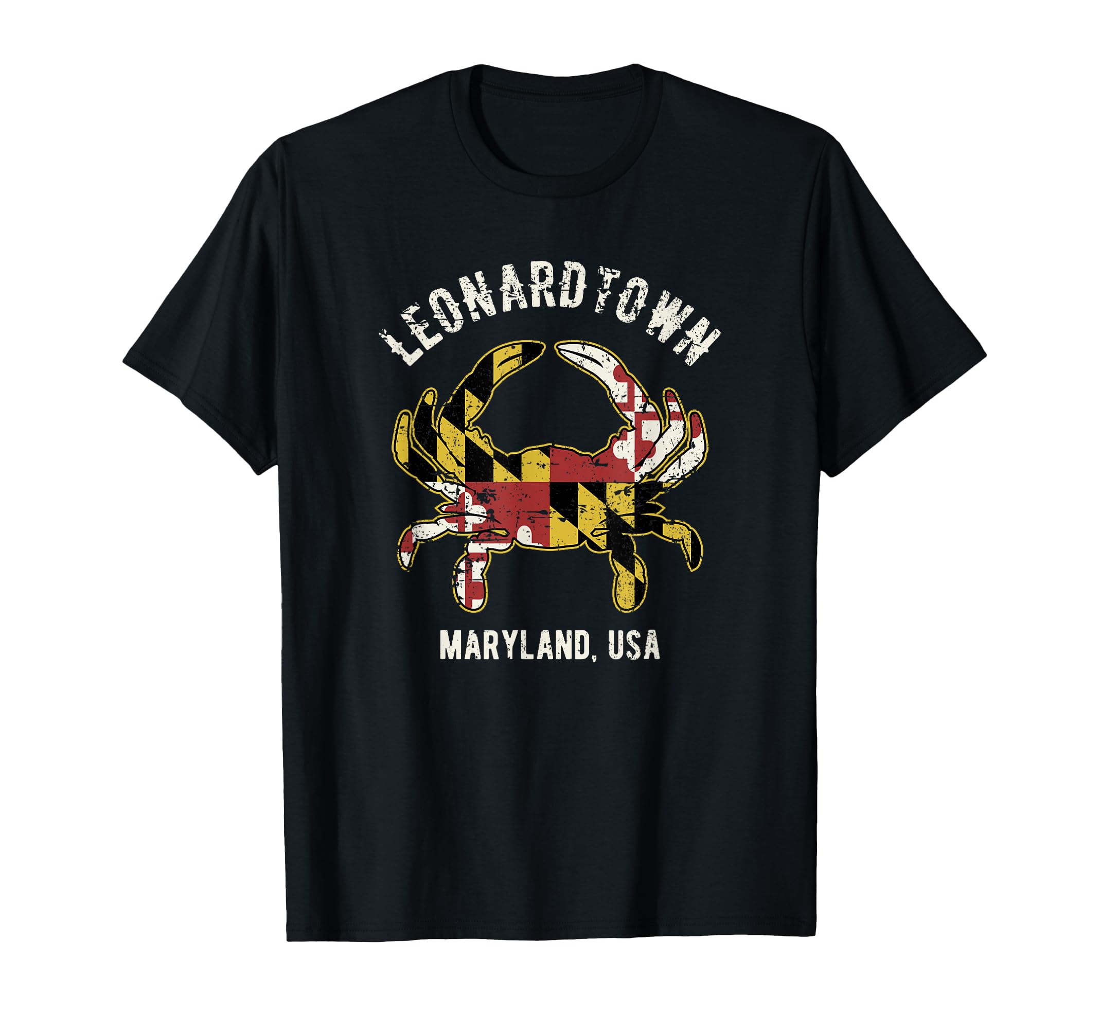 Leonardtown Maryland Crab Distressed T-Shirt - Novelty Apparel Unisex - T-Shirt, Sweatshirt, Hoodie