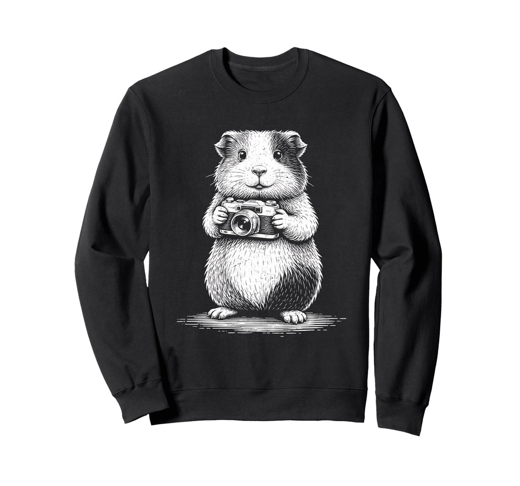 Guinea Pig Photographer Camera Sweatshirt - Unique Graphic for Adults - T-Shirt, Sweatshirt, Hoodie