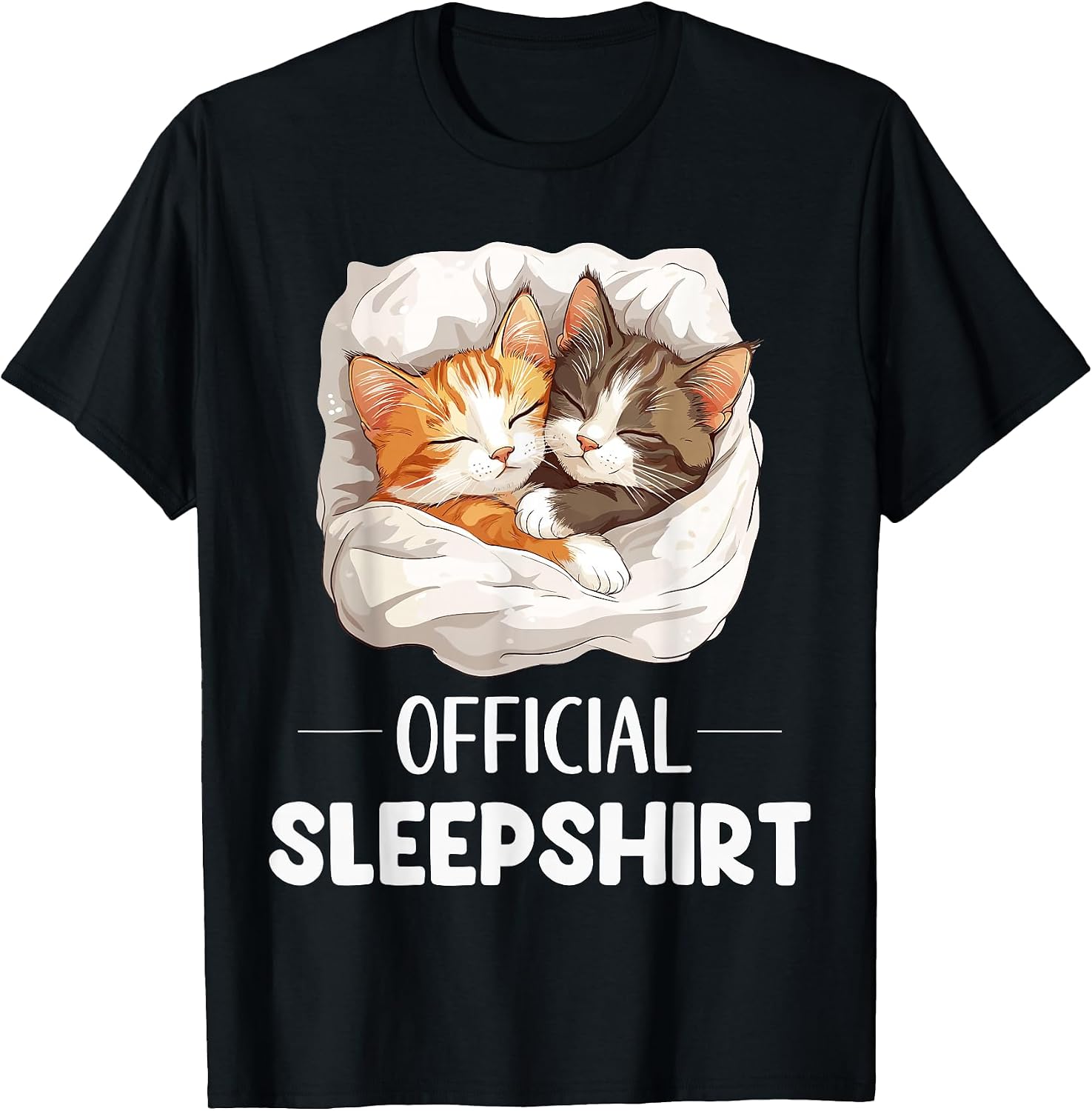 Cute Sleeping Cats Pajama - Adult & Kids T-Shirts, Sweatshirts & Hoodies apparel design preview 1