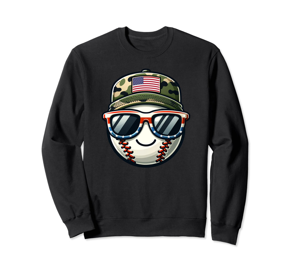 Baseball 4Th July Usa Flag Dad Sweatshirt - Trendy Graphic Men Women - T-Shirt, Sweatshirt, Hoodie
