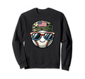 Baseball 4Th July Usa Flag Dad Sweatshirt - Trendy Graphic Men Women - T-Shirt, Sweatshirt, Hoodie