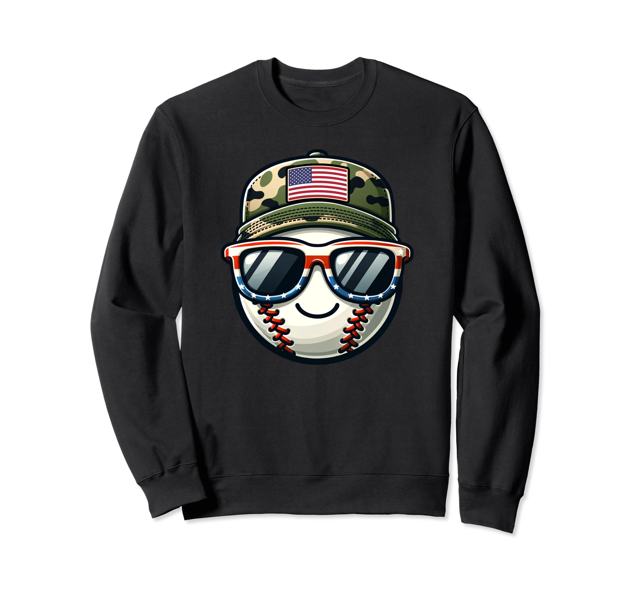 Baseball 4Th July Usa Flag Dad Sweatshirt - Trendy Graphic Men Women - T-Shirt, Sweatshirt, Hoodie