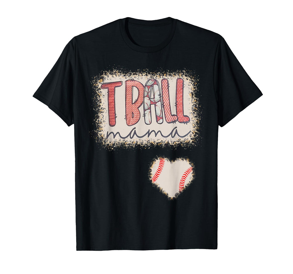 Tball Mama Leopard Bleached Tball Heart T-Shirt - Custom Art Print Unisex - T-Shirt, Sweatshirt, Hoodie