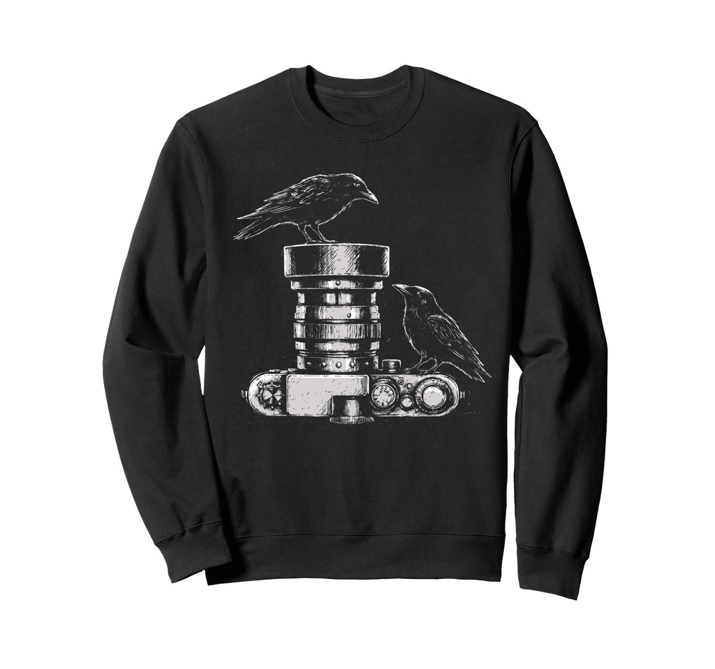 Photographer Raven Camera Lens Sweatshirt - Streetwear Style for Adults - T-Shirt, Sweatshirt, Hoodie