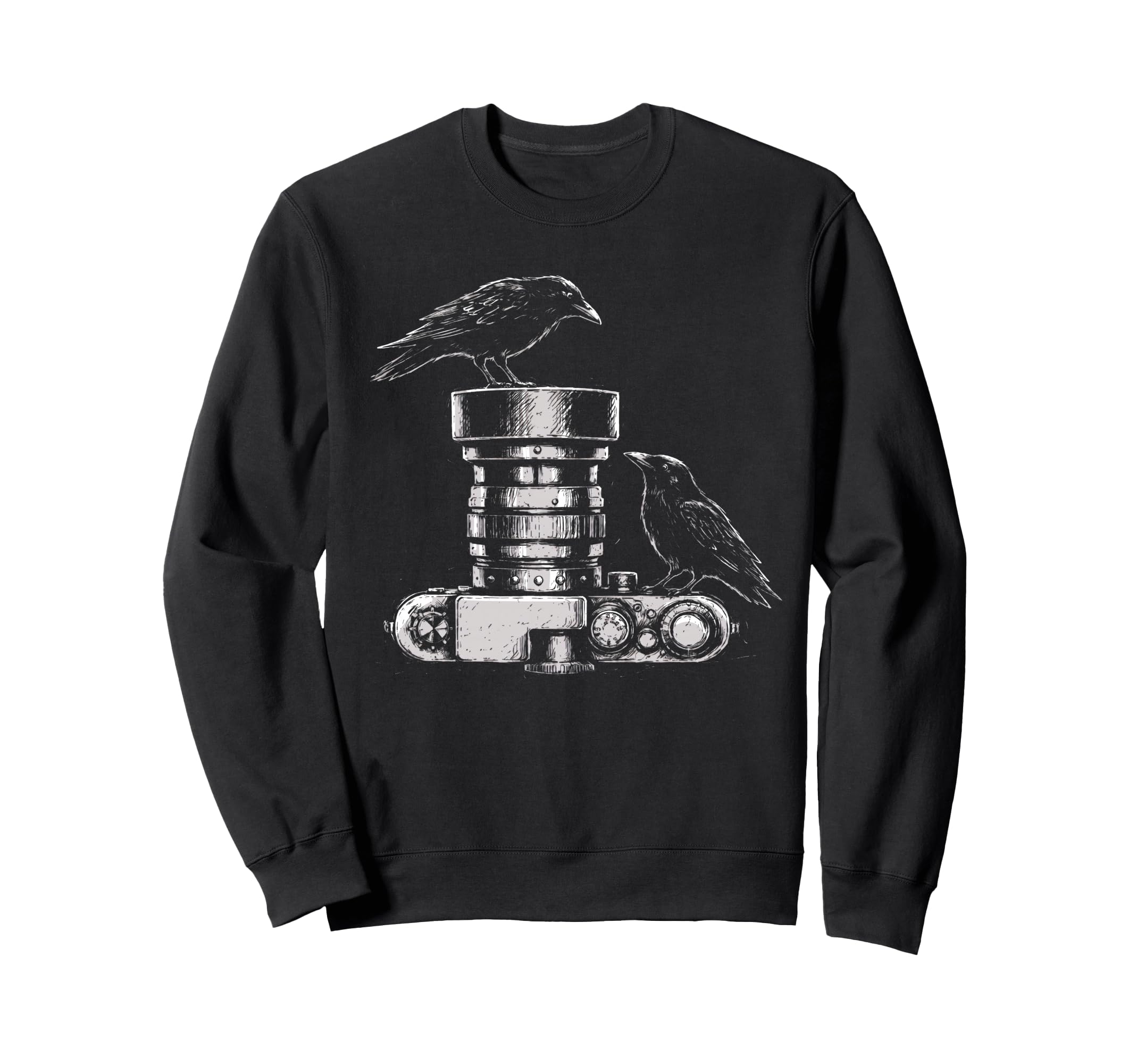 Photographer Raven Camera Lens Sweatshirt - Streetwear Style for Adults - T-Shirt, Sweatshirt, Hoodie