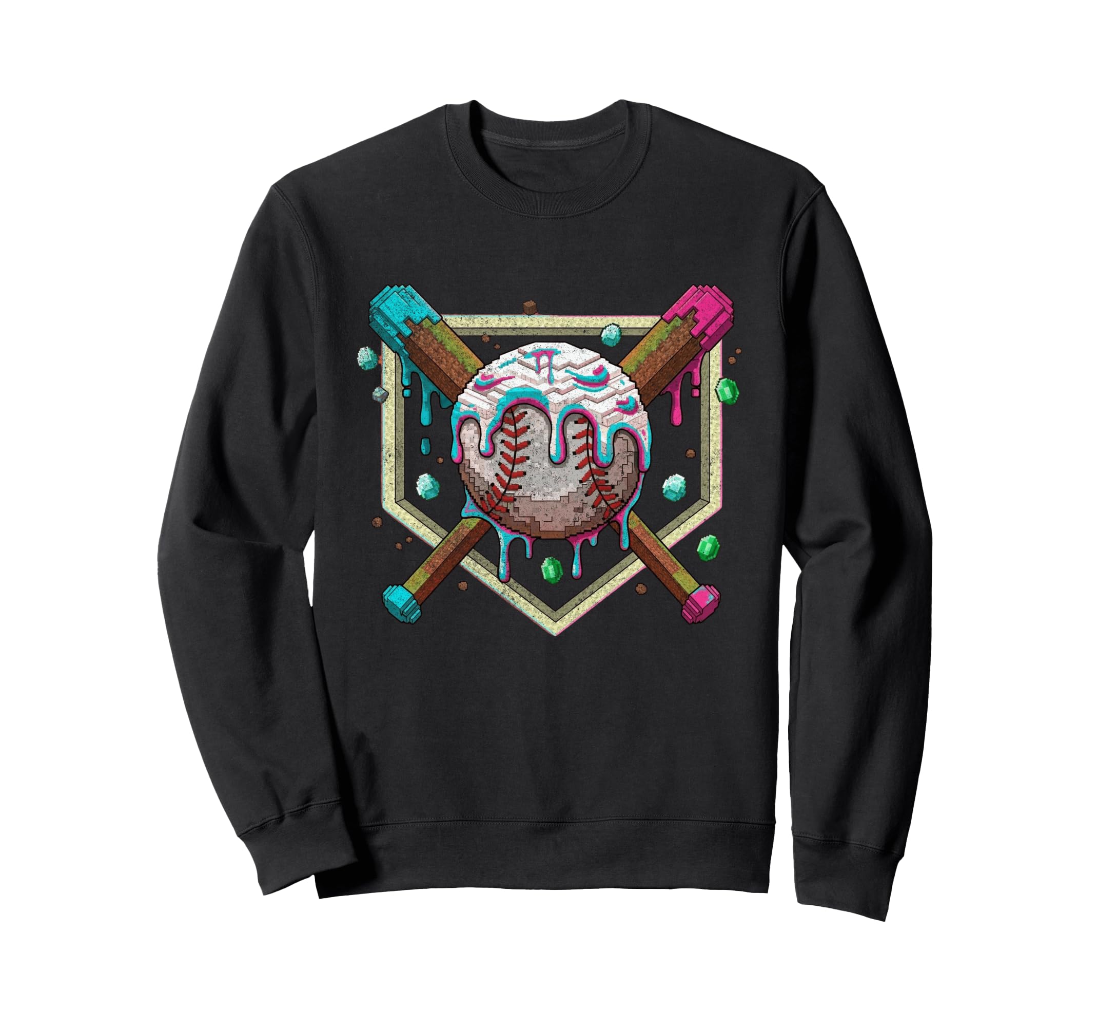Ice Cream Drip Baseball Gamer Gifts T-Shirt - Aesthetic Graphic for Adults - T-Shirt, Sweatshirt, Hoodie