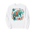 Floral Boho Manatee Summer Coastal Sweatshirt - Unique Graphic Men Women - T-Shirt, Sweatshirt, Hoodie