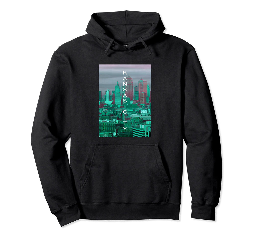 Kansas Vaporwave Aesthetic Hoodie - Casual Everyday Wear for Adults - T-Shirt, Sweatshirt, Hoodie