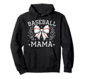 Coquette Bow Baseball Mama Game Day Hoodie - Minimalist Print for Adults - T-Shirt, Sweatshirt, Hoodie