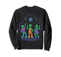 Disco Alien Club Dancing Aliens Sweatshirt - Minimalist Print for Adults - T-Shirt, Sweatshirt, Hoodie