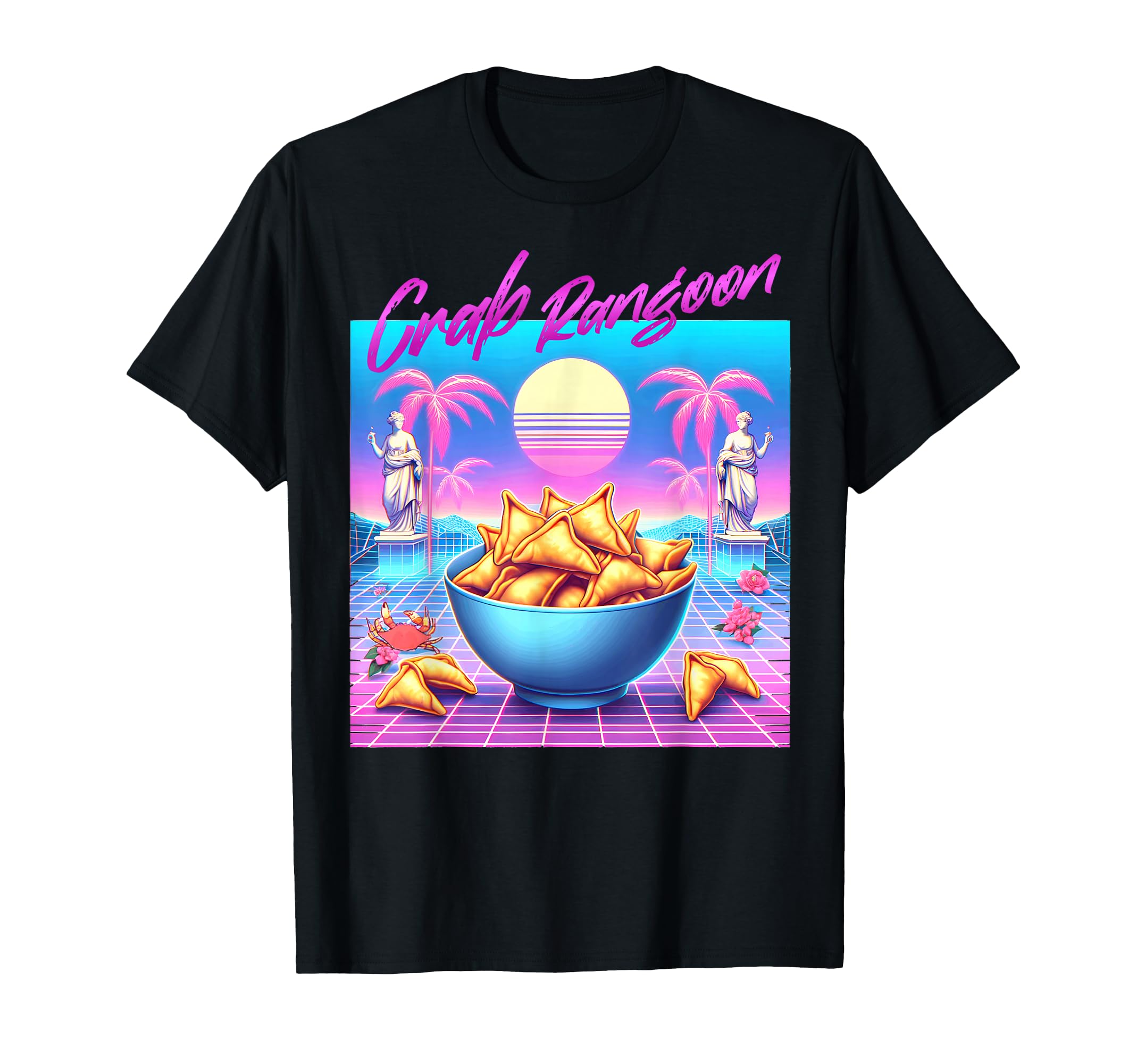 Vaporwave Crab Rangoon Goons Meme 80S T-Shirt - Custom Art Print Unisex - T-Shirt, Sweatshirt, Hoodie