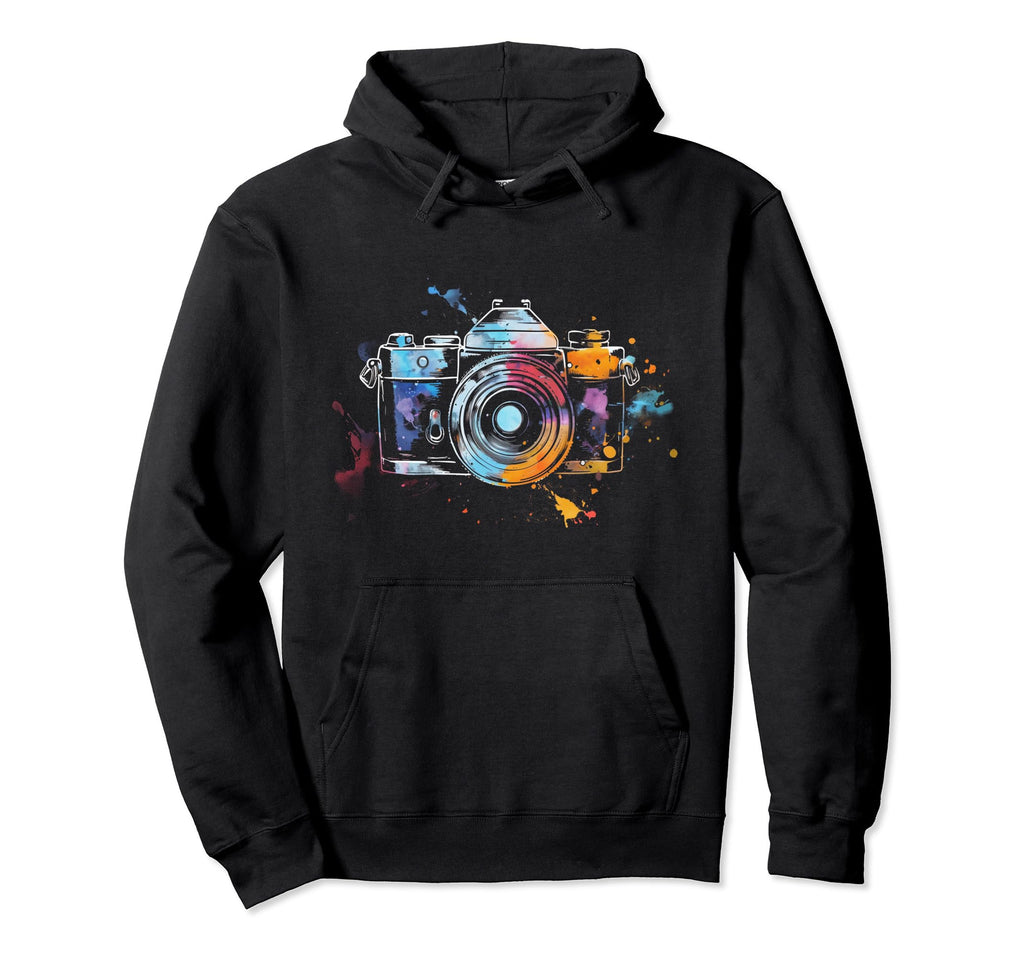 Photographer Camera Watercolor Hoodie - Novelty Apparel for Adults - T-Shirt, Sweatshirt, Hoodie