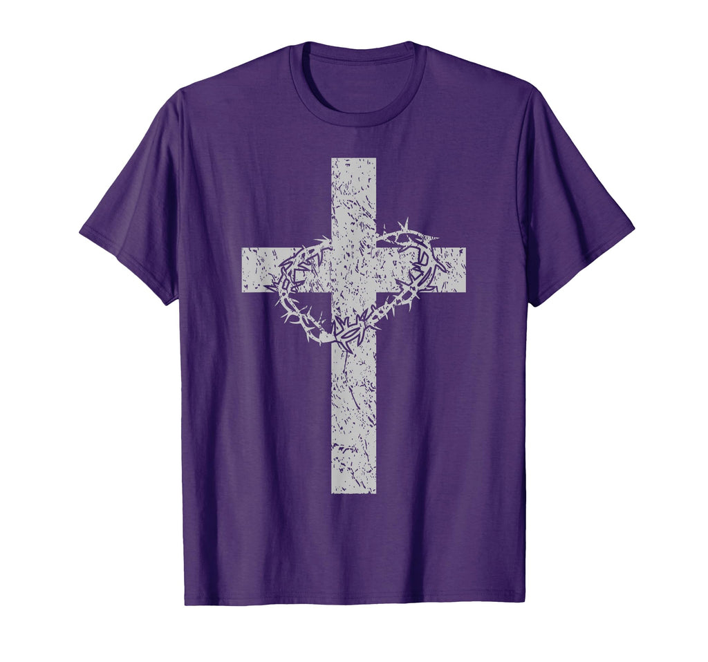 Distressed Cross Crown Thorns T-Shirt - Streetwear Style for Adults - T-Shirt, Sweatshirt, Hoodie