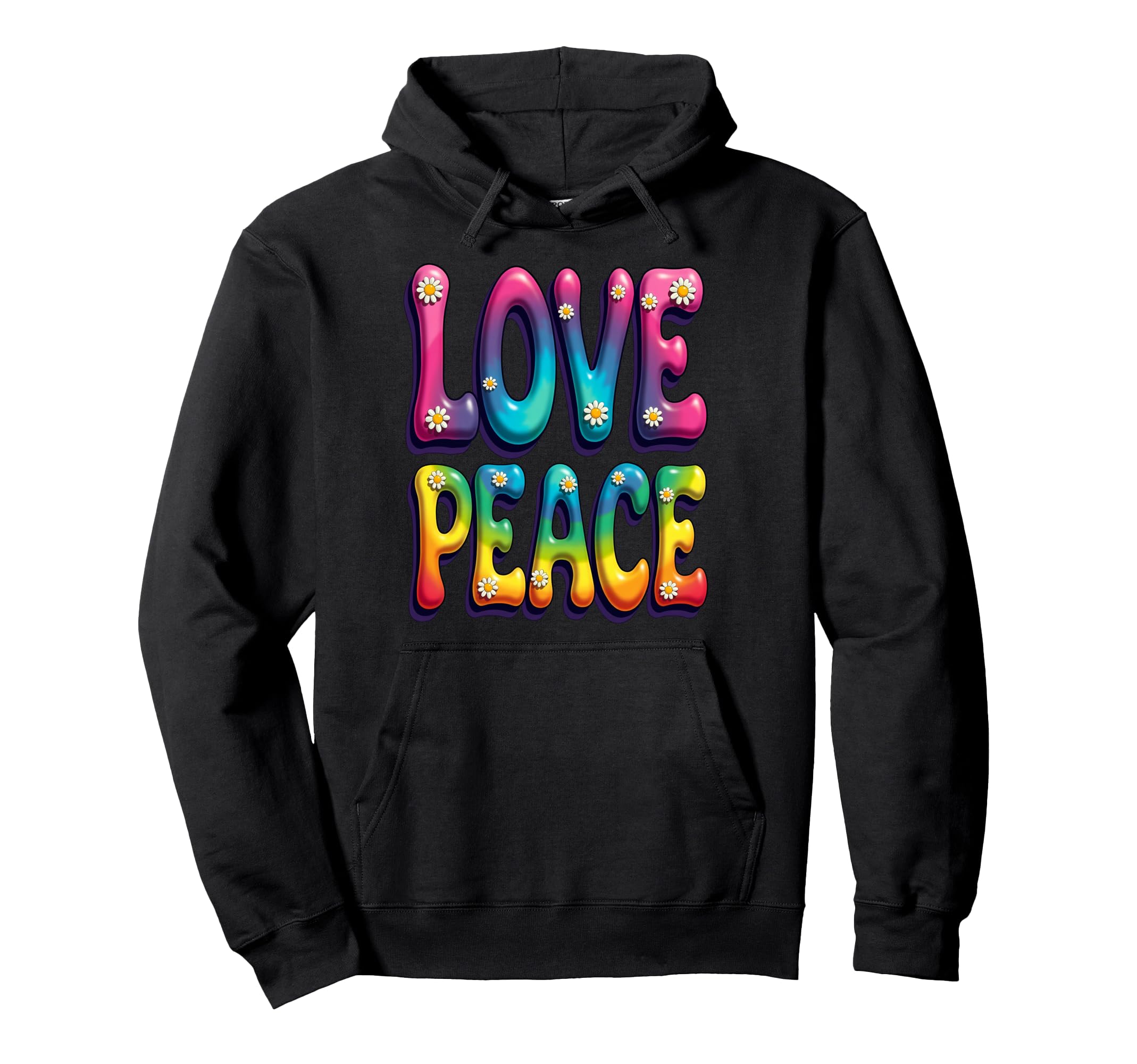 60S 70S Flower Power Groovy Love Peace Hoodie - Graphic Print for Adults - T-Shirt, Sweatshirt, Hoodie
