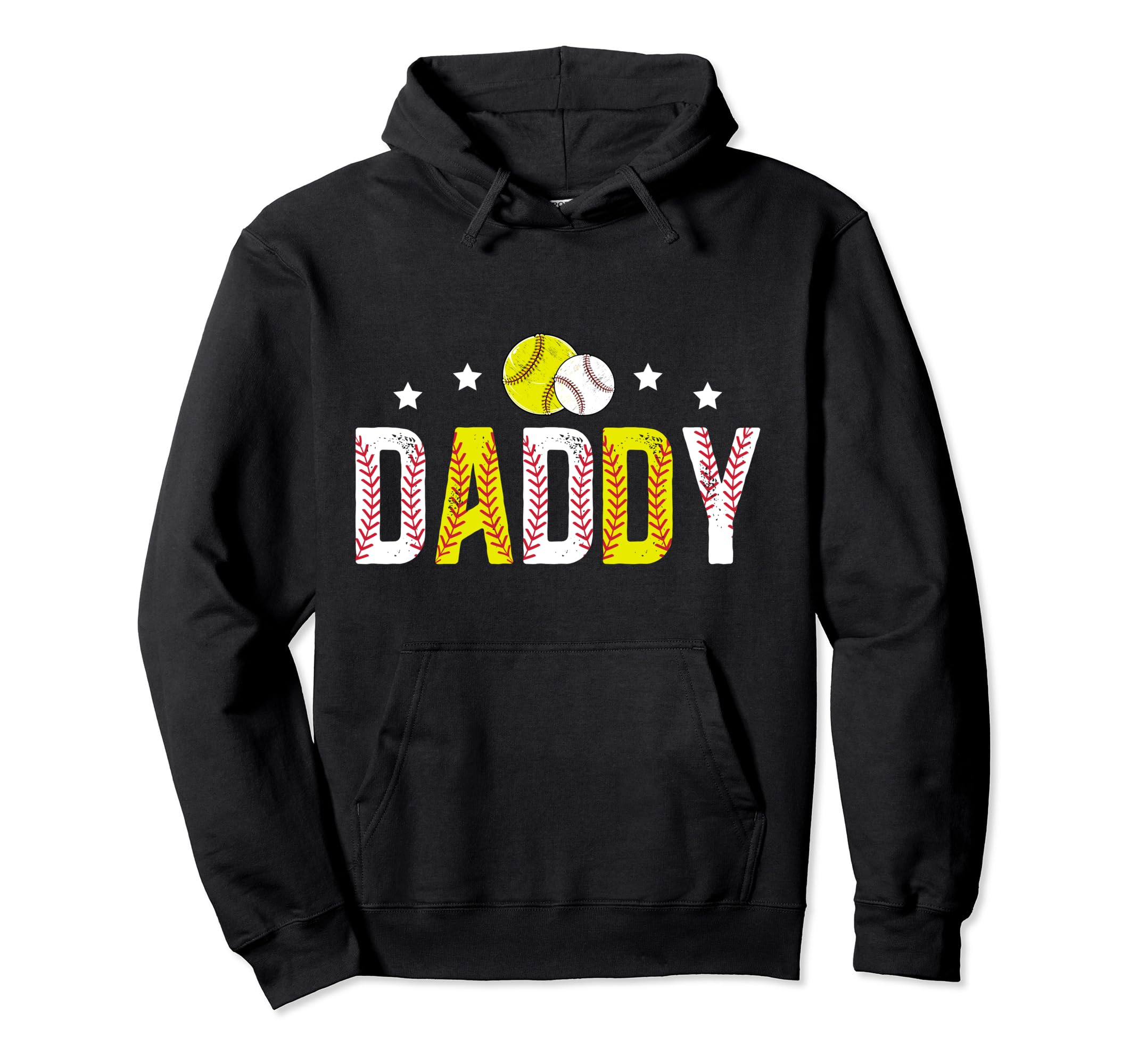Daddy Softball Baseball Dad Baseball Hoodie - Novelty Apparel Unisex - T-Shirt, Sweatshirt, Hoodie