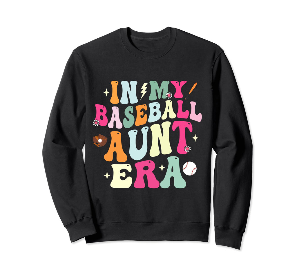 Groovy My Baseball Aunt Era Matching Sweatshirt - Minimalist Print Unisex - T-Shirt, Sweatshirt, Hoodie