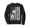 Papa Ballers Funny Usa Flag Baseball Sweatshirt - Novelty Apparel Unisex - T-Shirt, Sweatshirt, Hoodie