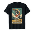 Boston Terrier Tarot Card Cowboy Dog T-Shirt - Novelty Apparel for Adults - T-Shirt, Sweatshirt, Hoodie