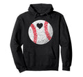 Baseball Heart Mom Dad Hoodie - Aesthetic Graphic Men Women - T-Shirt, Sweatshirt, Hoodie