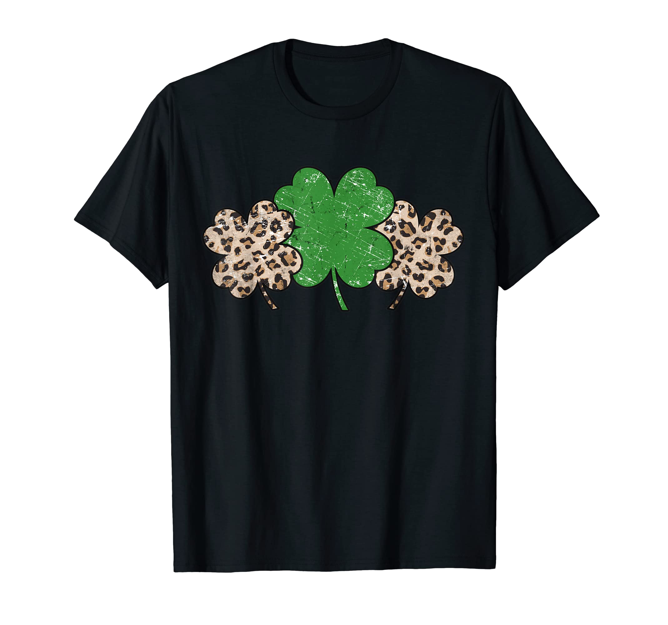 St Patricks Day Distressed Leopard T-Shirt - Custom Art Print Unisex - T-Shirt, Sweatshirt, Hoodie