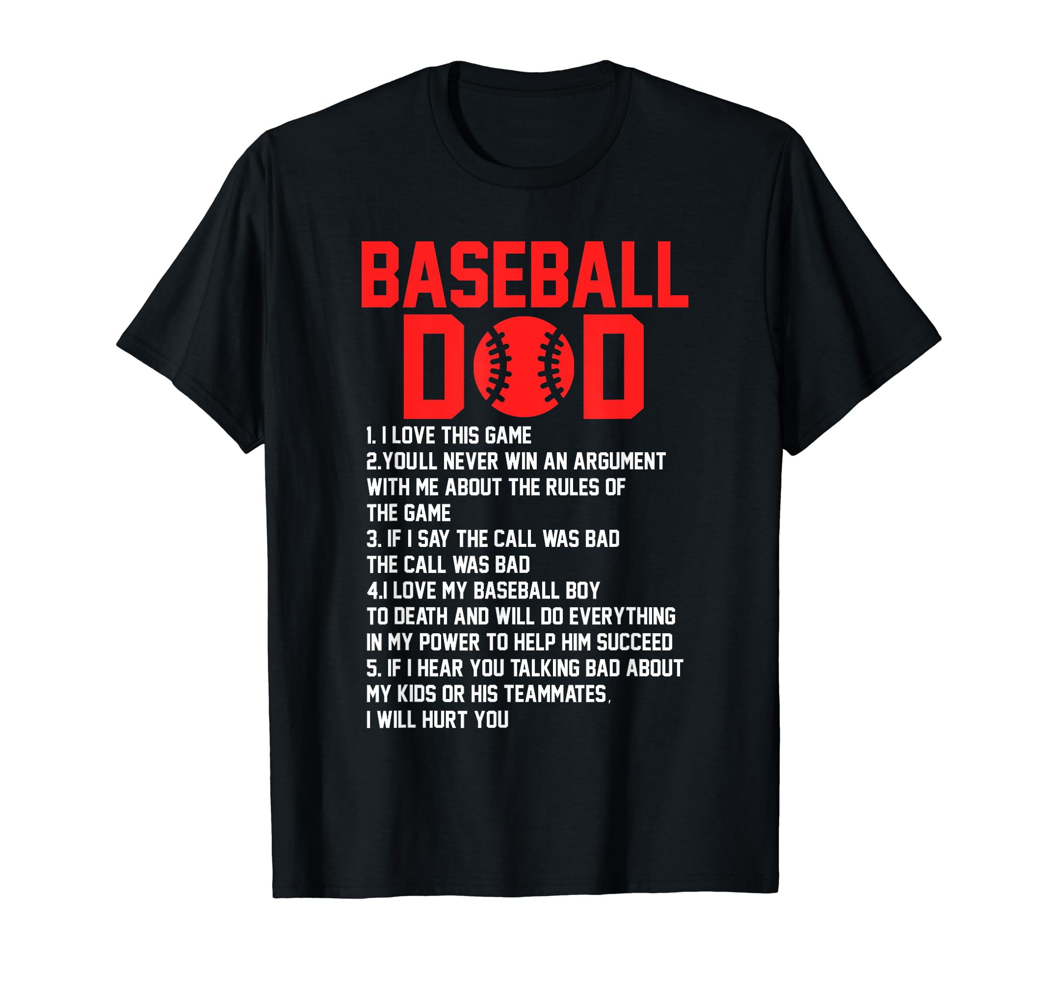Baseball Dad 1 I Love This Game T-Shirt - Minimalist Print Men Women - T-Shirt, Sweatshirt, Hoodie