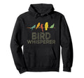 Bird Whisperer Distressed Bird Watcher Hoodie - Fun Novelty Design Unisex - T-Shirt, Sweatshirt, Hoodie