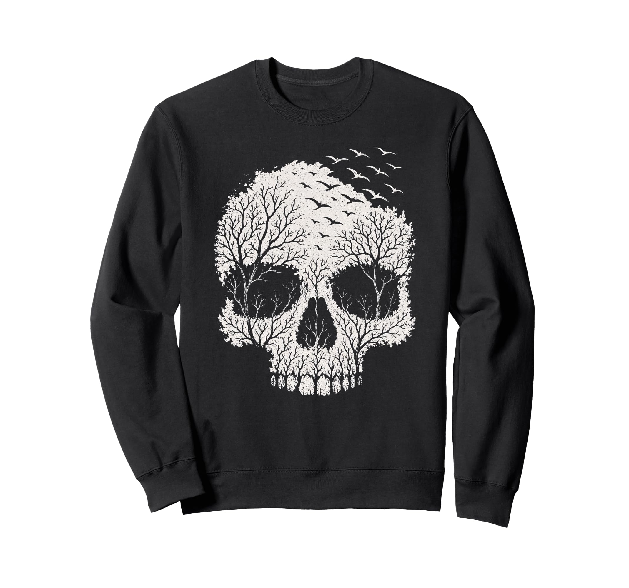 Skull Forest Nature Gothic Grunge Sweatshirt - Trendy Graphic for Adults - T-Shirt, Sweatshirt, Hoodie
