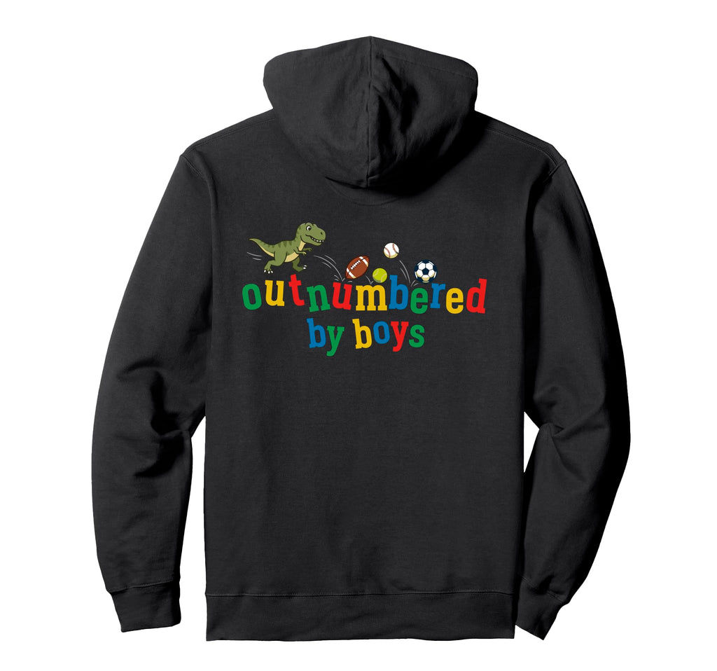Outnumbered Mom Football Baseball Hoodie - Casual Everyday Wear for Adults - T-Shirt, Sweatshirt, Hoodie