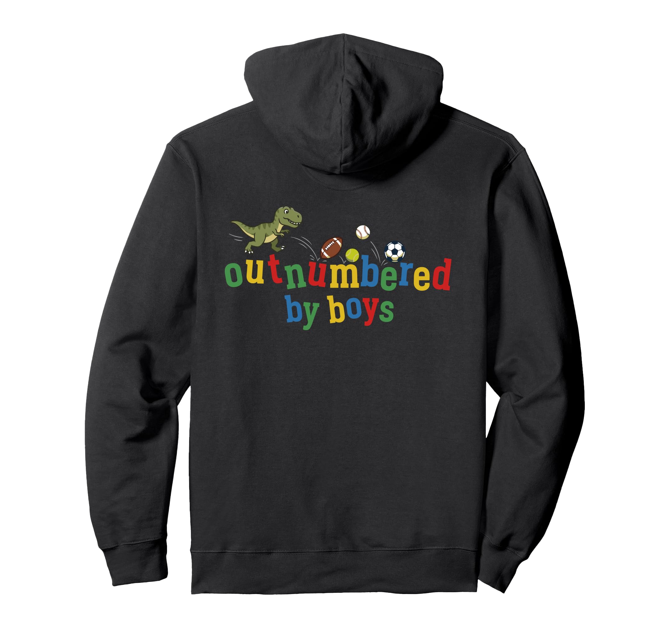 Outnumbered Mom Football Baseball Hoodie - Casual Everyday Wear for Adults - T-Shirt, Sweatshirt, Hoodie