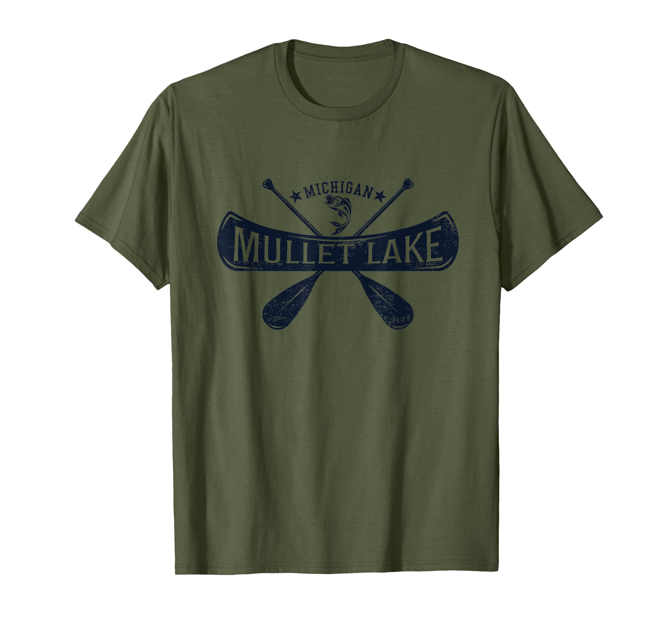 Mullet Lake Michigan Distressed T-Shirt - Trendy Graphic Men Women - T-Shirt, Sweatshirt, Hoodie
