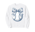 Baseball Floral Blue Toile Coquette Sweatshirt - Graphic Print for Adults - T-Shirt, Sweatshirt, Hoodie