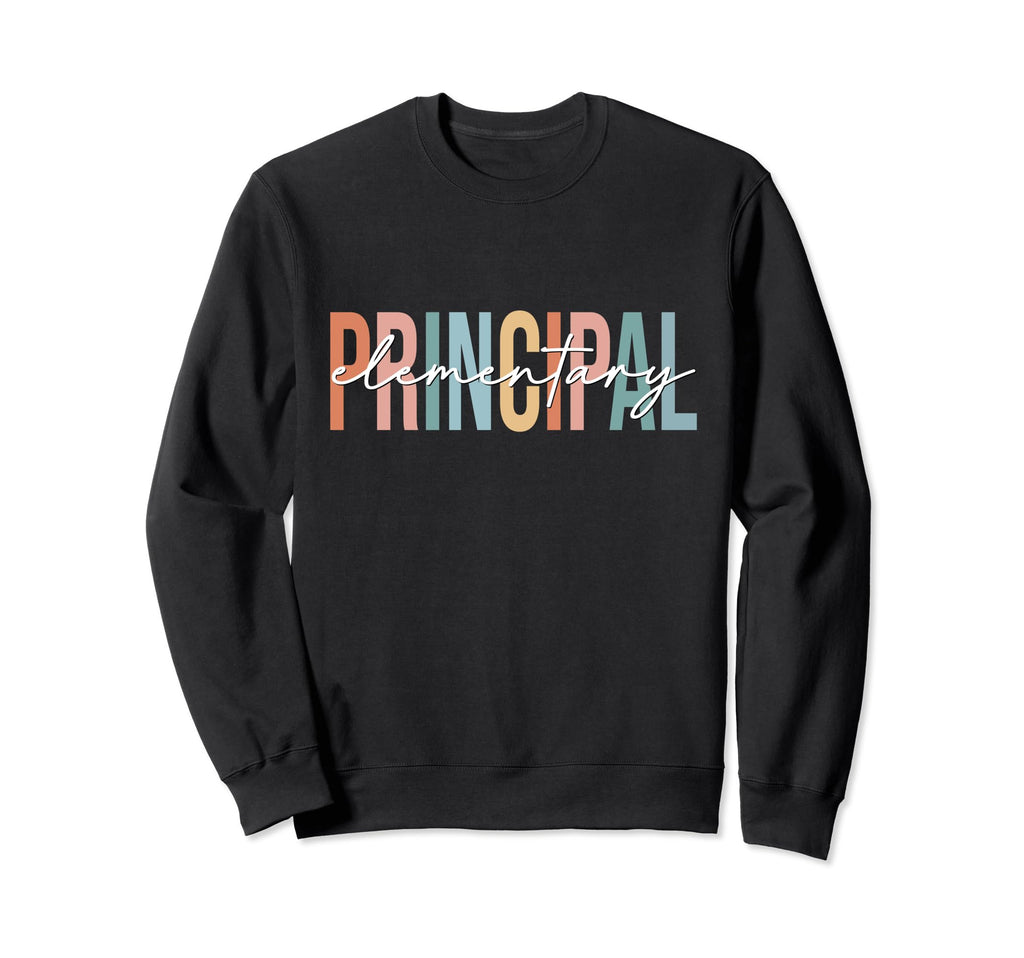 Boho Elementary Principal Back Sweatshirt - Fun Novelty Design for Adults - T-Shirt, Sweatshirt, Hoodie