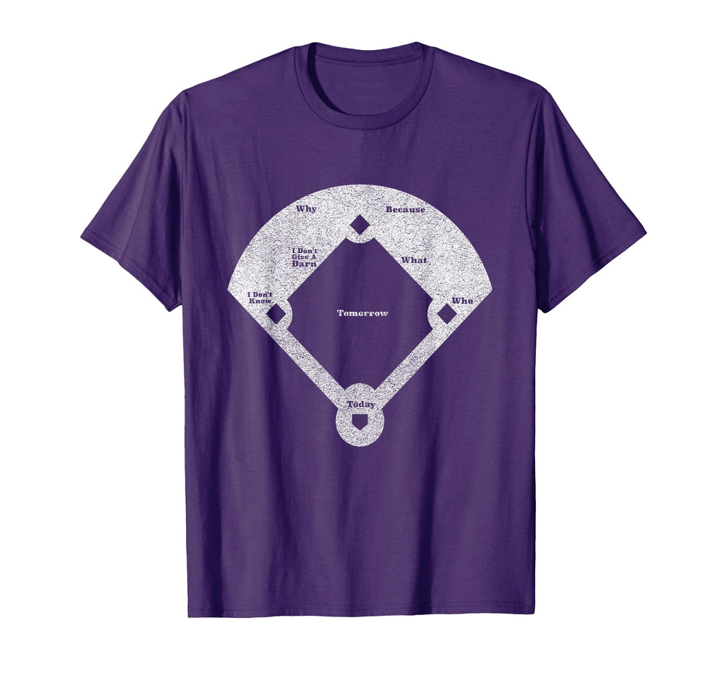 Funny Baseball Whos First Distressed T-Shirt - Trendy Graphic Men Women - T-Shirt, Sweatshirt, Hoodie