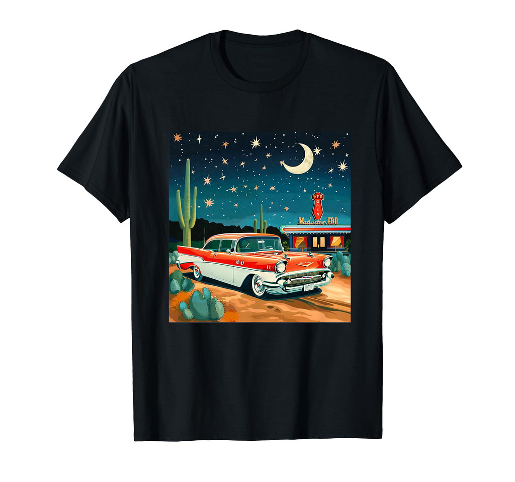 Diner Car Highway Attraction Night T-Shirt - Streetwear Style for Adults - T-Shirt, Sweatshirt, Hoodie