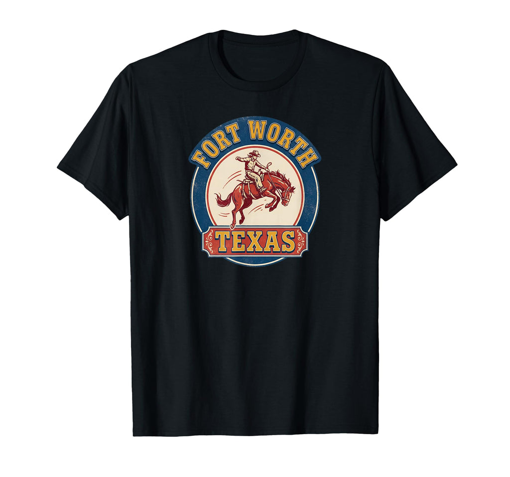 Fort Worth Texas Cowboy Badge T-Shirt - Unique Graphic Men Women - T-Shirt, Sweatshirt, Hoodie