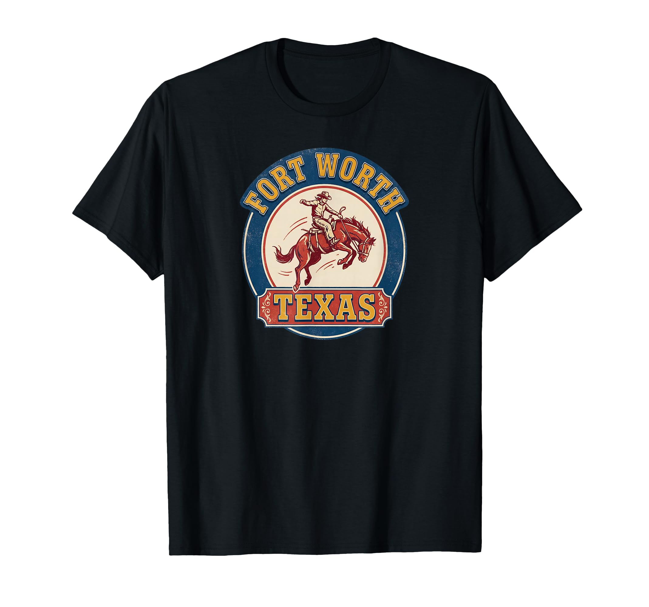 Fort Worth Texas Cowboy Badge T-Shirt - Unique Graphic Men Women - T-Shirt, Sweatshirt, Hoodie