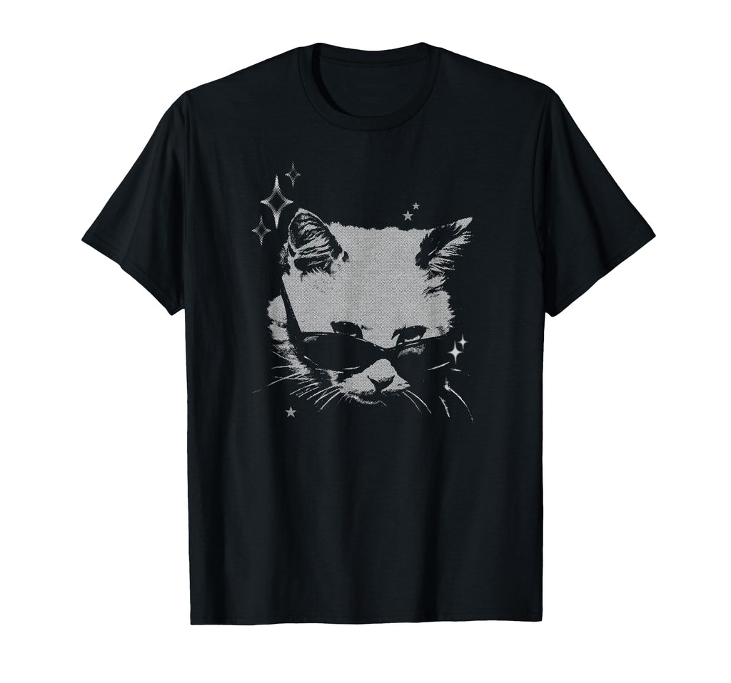 Y2K Cat Sunglasses Silly 90S 2000S T-Shirt - Unique Graphic for Adults - T-Shirt, Sweatshirt, Hoodie