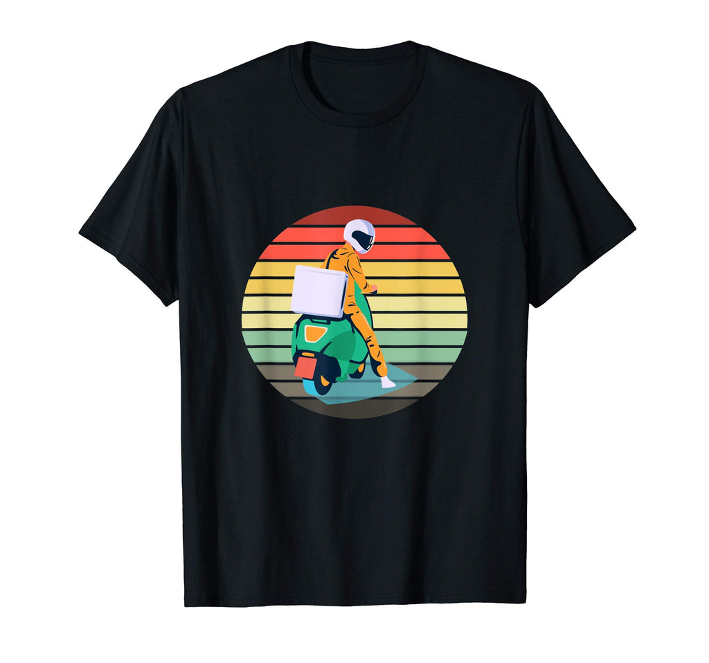 Scooter Delivery Driver Worker Sunset T-Shirt - Novelty Apparel Men Women - T-Shirt, Sweatshirt, Hoodie
