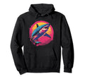 Shark Vaporwave Aesthetic Synthwave 80S Hoodie - Minimalist Print Unisex - T-Shirt, Sweatshirt, Hoodie